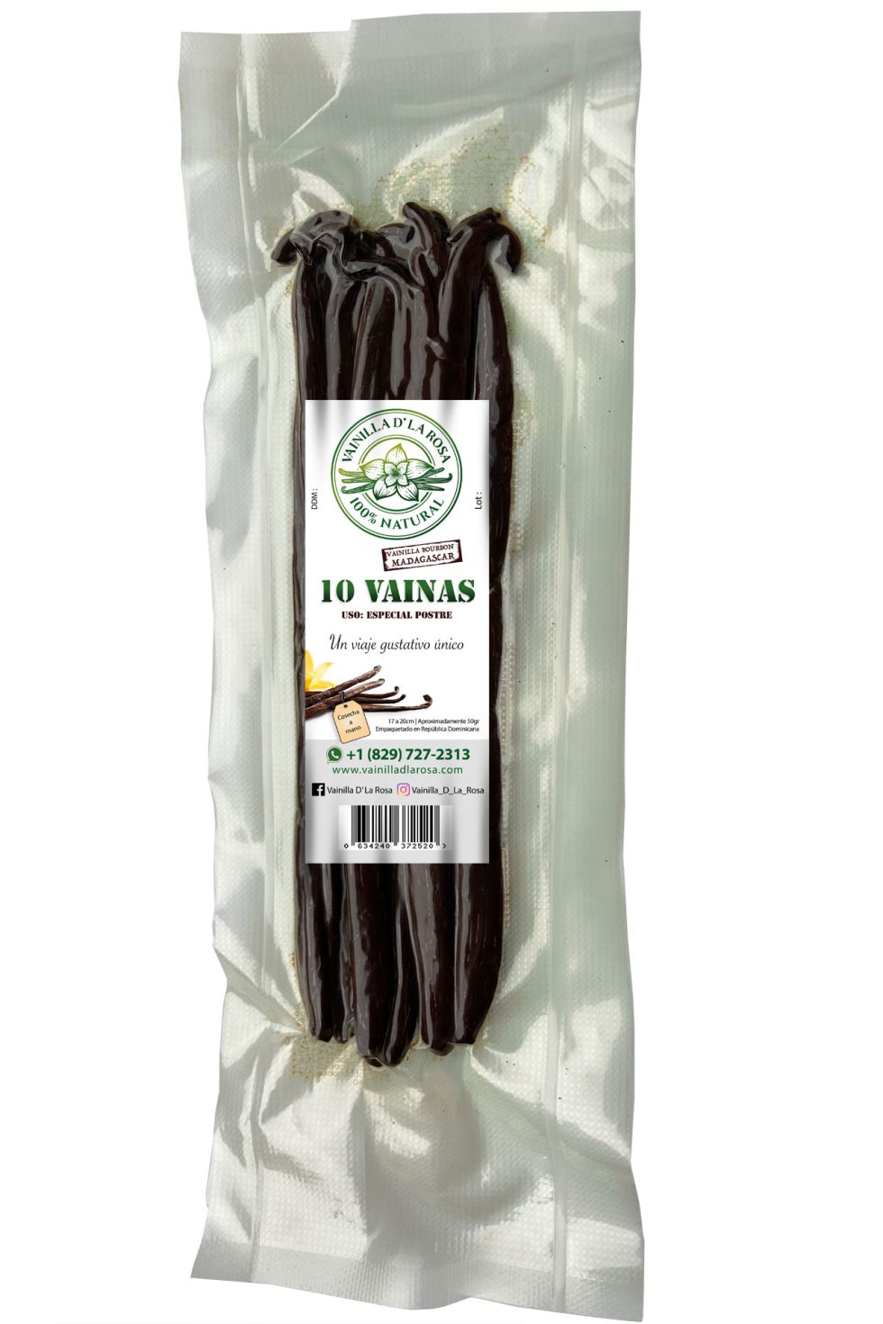 Pack 10 Vanilla Pods, 50gr