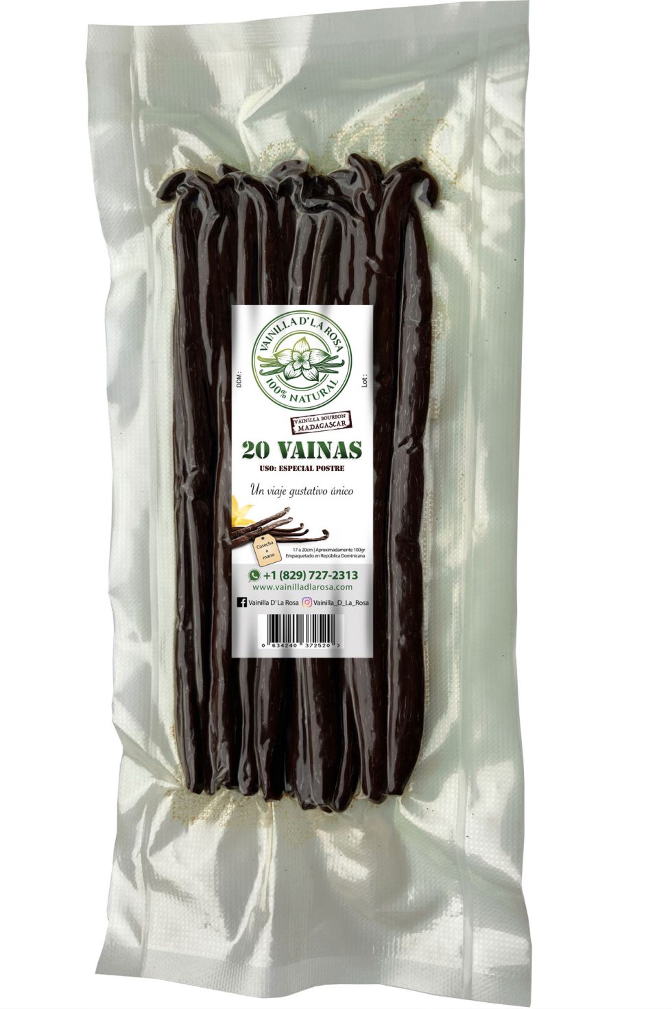 Pack 20 Vanilla Pods, 100gr